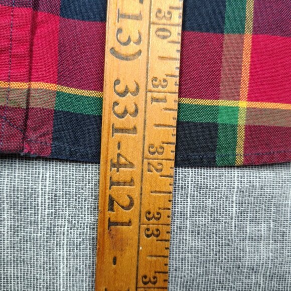 VINTAGE Ralph Lauren Shirt Mens Red Plaid Embroidered Retriever Dog - Picture 8 of 14